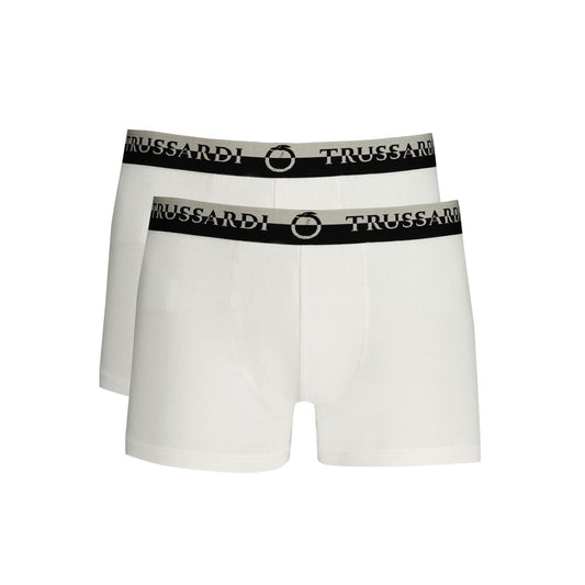 Trussardi White Cotton Men's Boxer Brief Bi-Pack