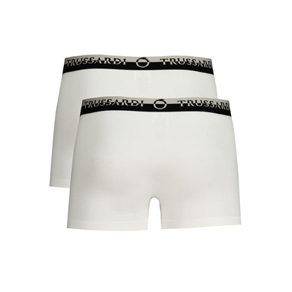 Trussardi White Cotton Men's Boxer Brief Bi-Pack