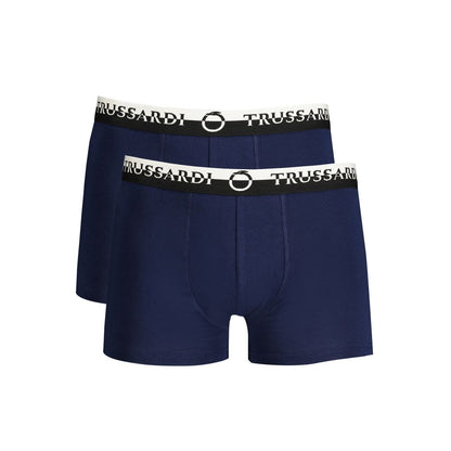 Trussardi Blu Cotton Mens Boxer Shorts