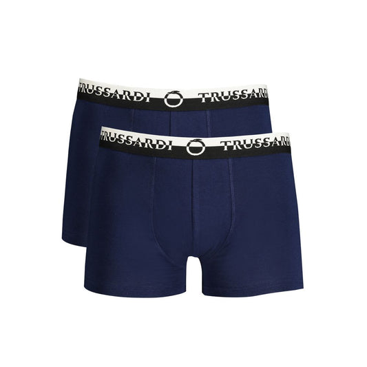 Trussardi Blu Cotton Mens Boxer Shorts