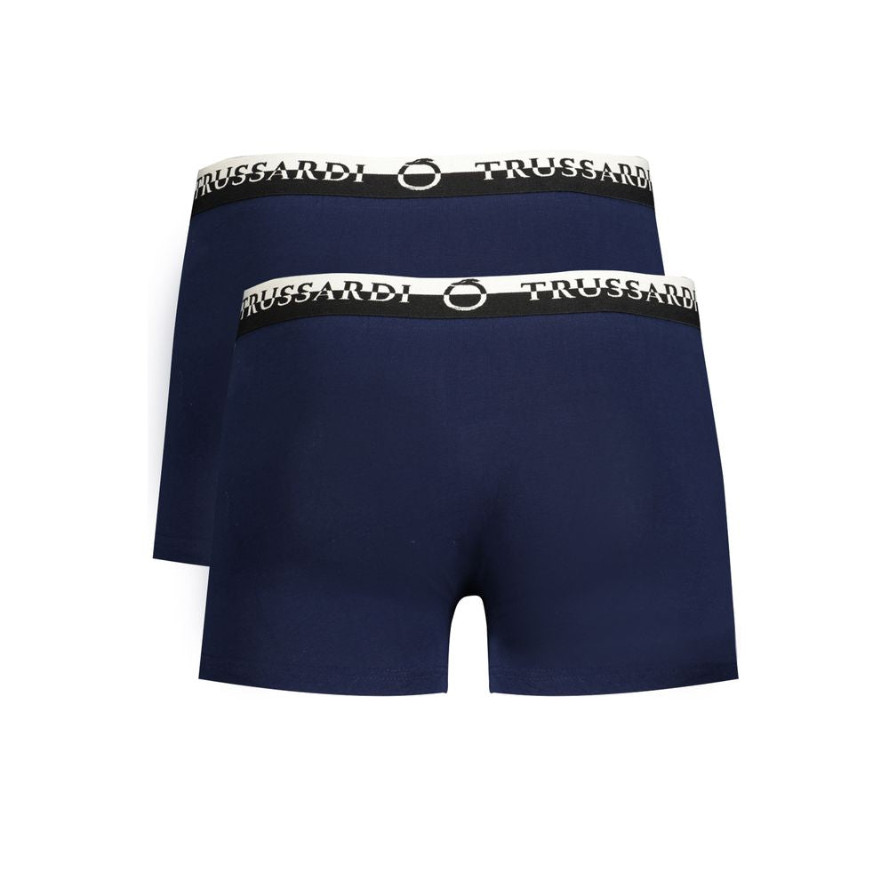 Trussardi Blu Cotton Mens Boxer Shorts