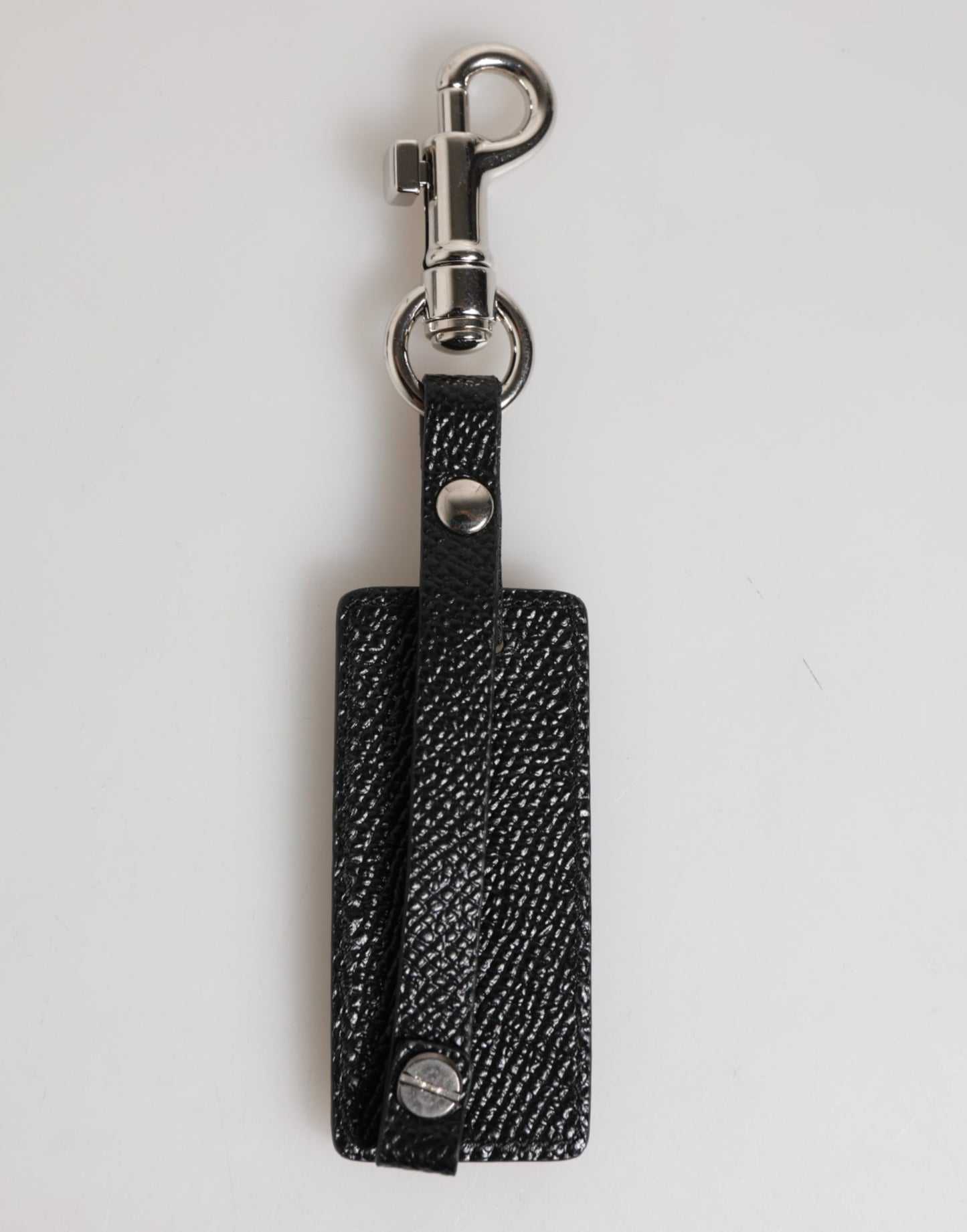 Dolce & Gabbana Black DG Logo Leather Keyring for Men