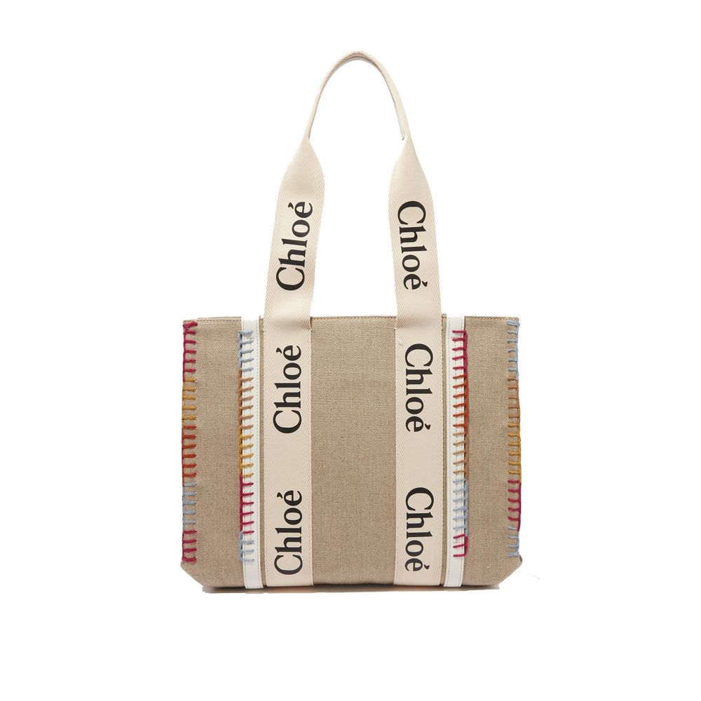 Chloé Beige Wool Tote Bag - Effortless Elegance Redefined