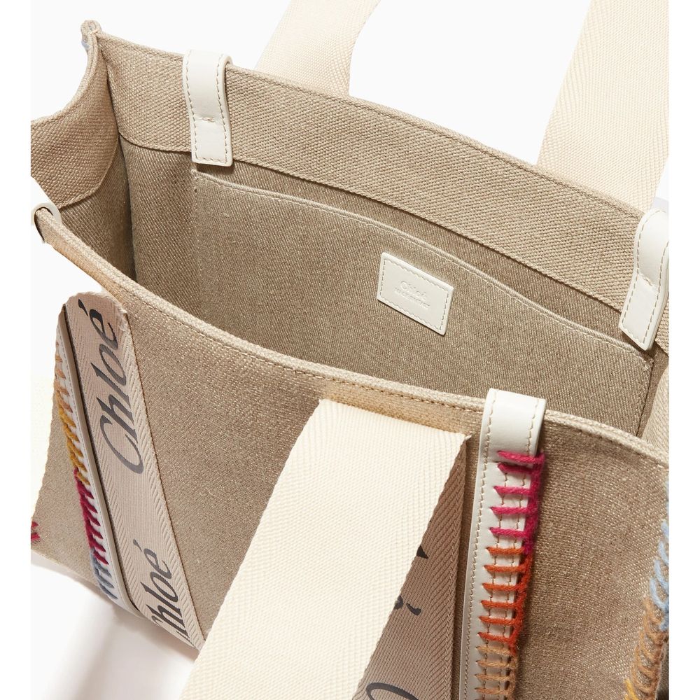 Chloé Beige Wool Tote Bag - Effortless Elegance Redefined