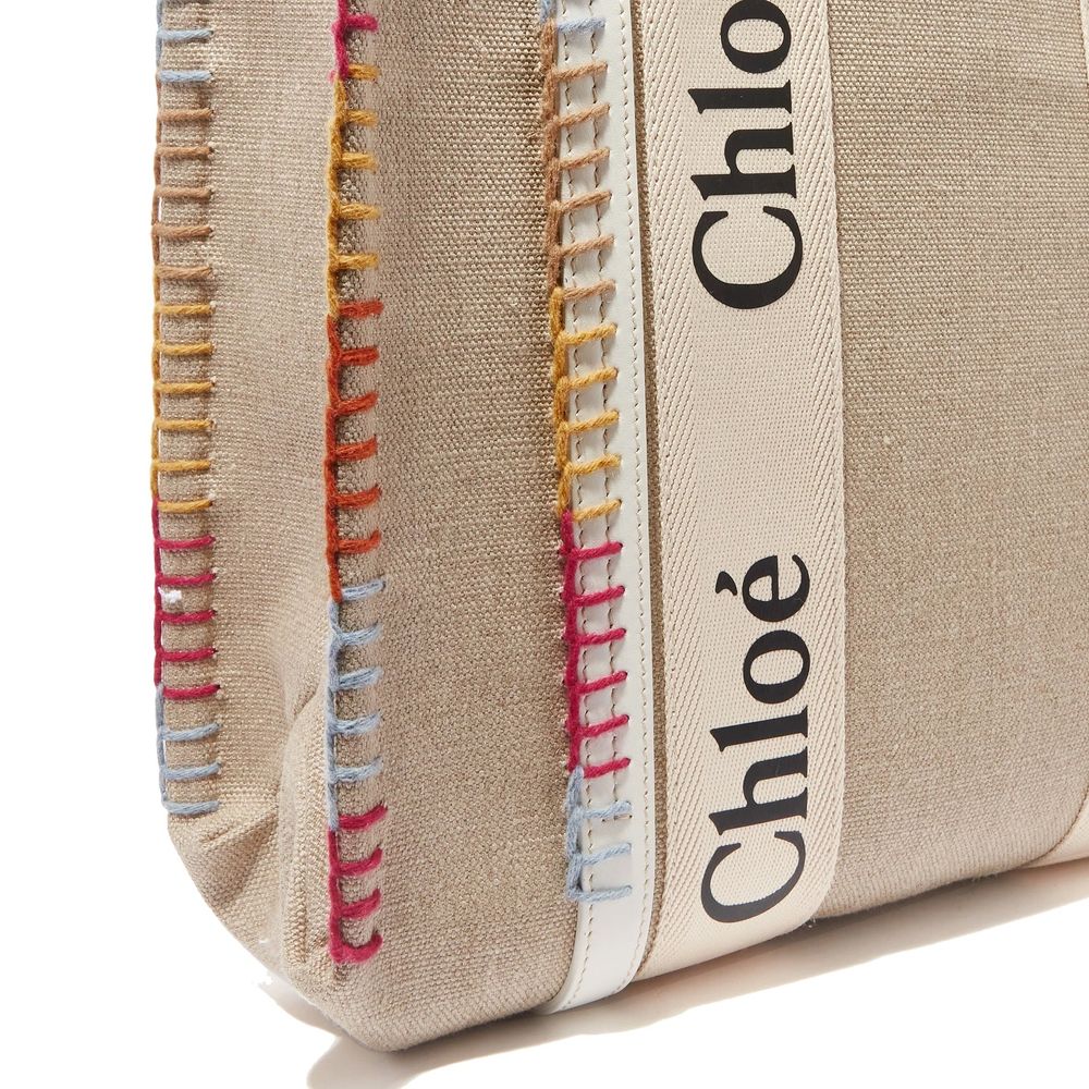 Chloé Beige Wool Tote Bag - Effortless Elegance Redefined