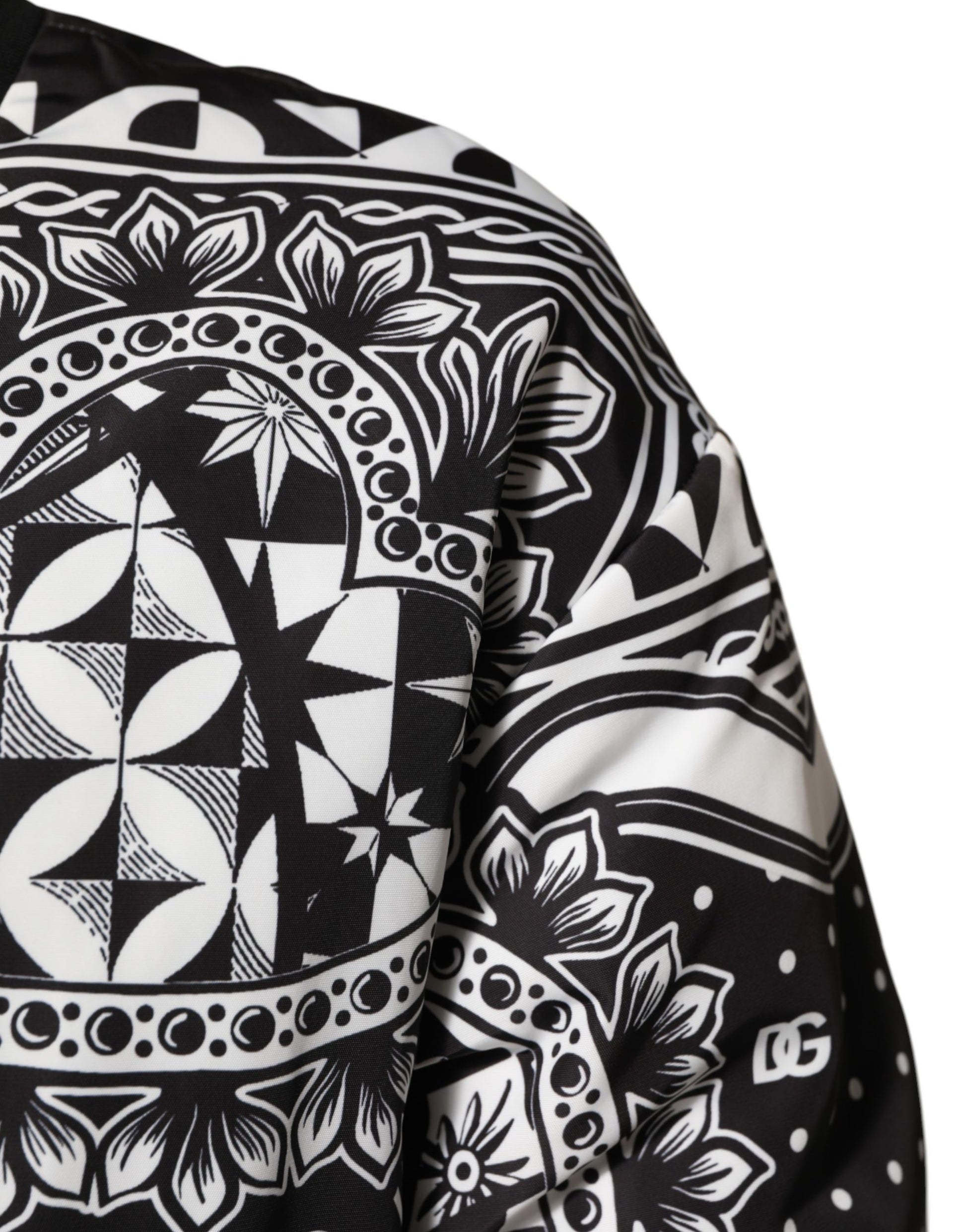 Dolce & Gabbana Black and White Bandana Print Men’s Bomber Jacket