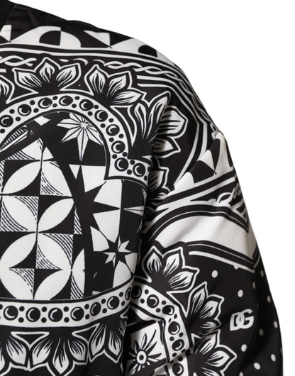 Dolce & Gabbana Black and White Bandana Print Men’s Bomber Jacket