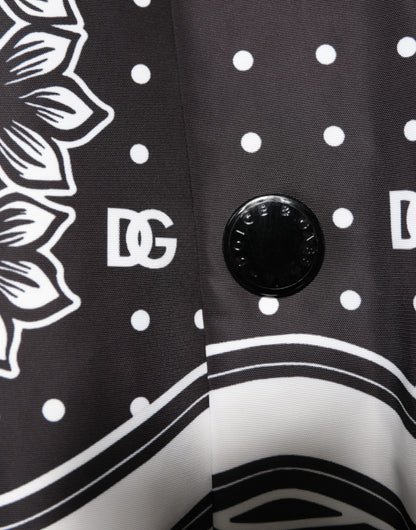 Dolce & Gabbana Black and White Bandana Print Men’s Bomber Jacket