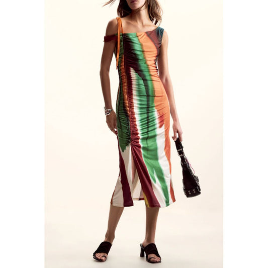 Desigual Marrone Polyester Women Dress – Bohemian Elegance