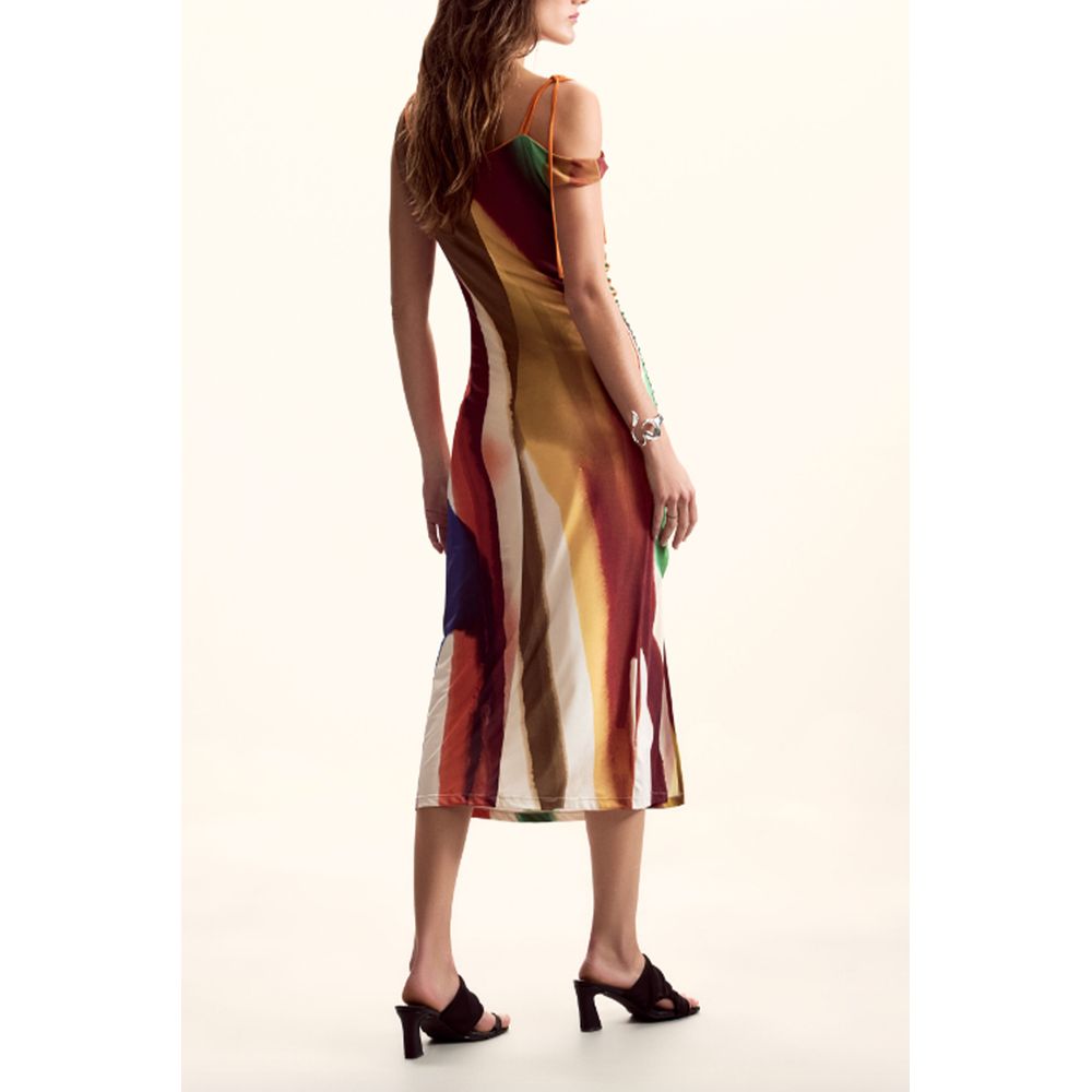 Desigual Marrone Polyester Women Dress – Bohemian Elegance