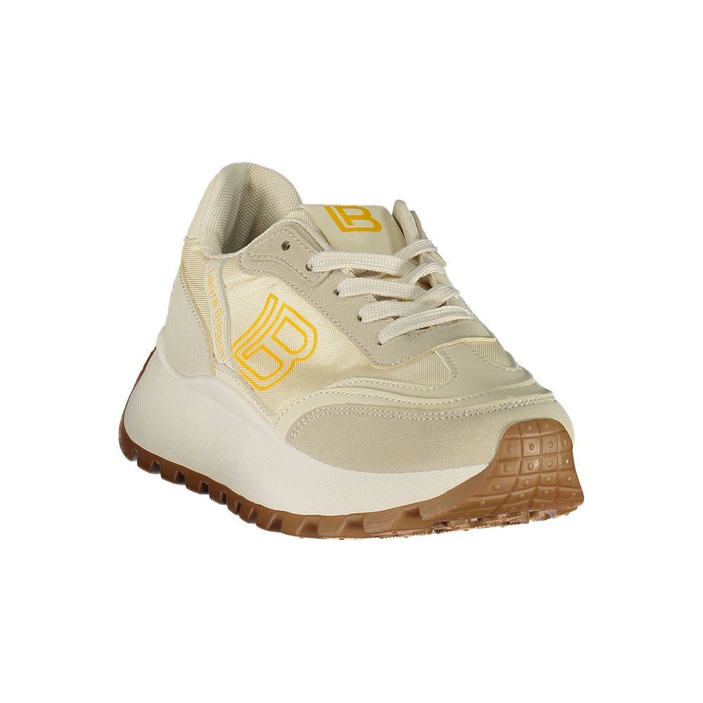 Laura Biagiotti Beige Polyurethane Women Sneakers