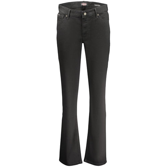 Guess Jeans Black Cotton Women's Mid Rise Straight Jeans