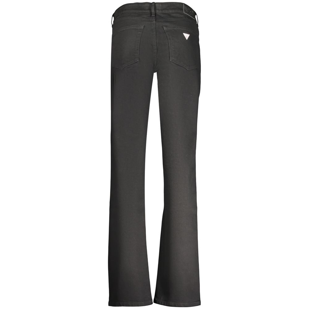 Guess Jeans Black Cotton Women's Mid Rise Straight Jeans
