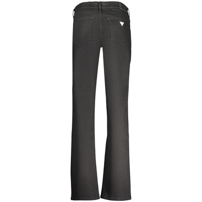 Guess Jeans Black Cotton Women's Mid Rise Straight Jeans