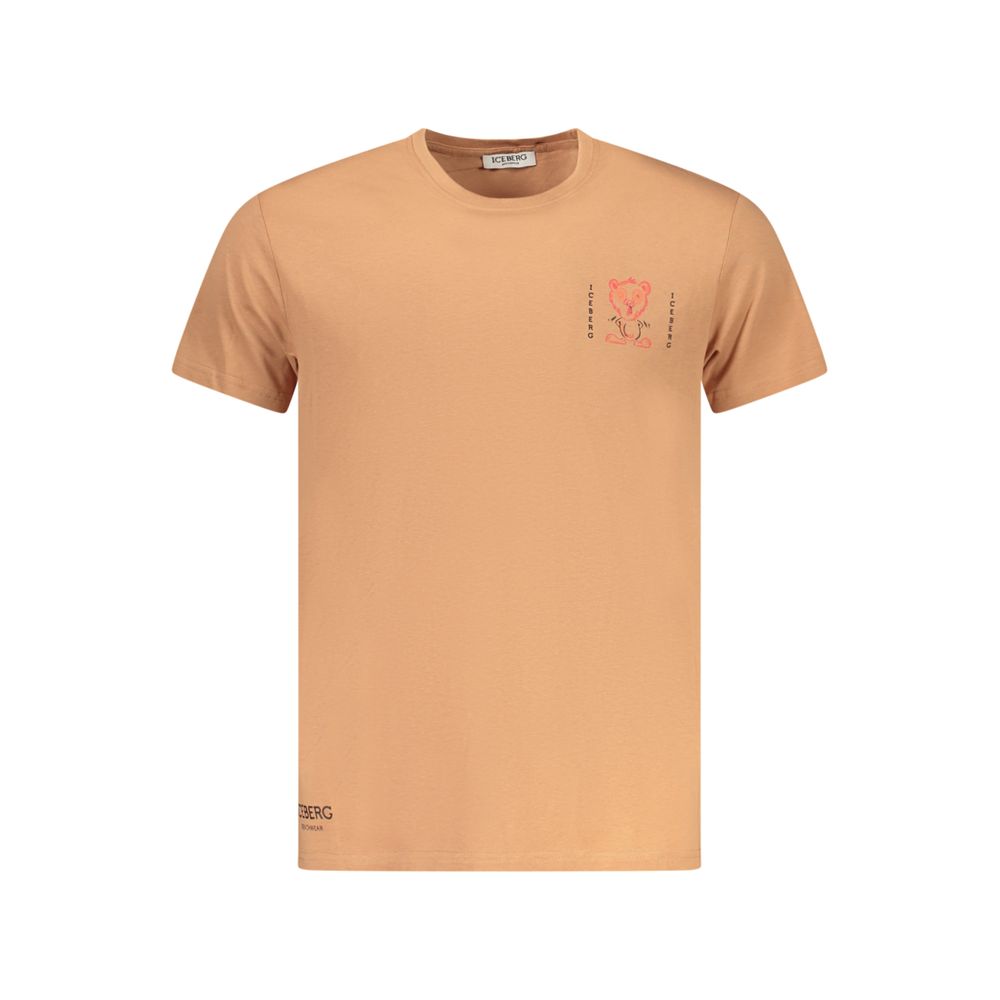 Iceberg Marrone Cotton Men T-Shirt - SUN SPELL Crew Neck