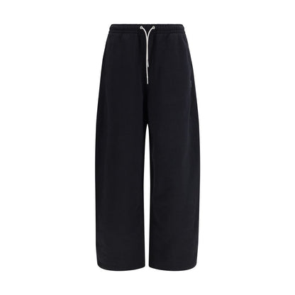 Alexander Wang Black Cotton Athletic Pants with Rhinestones