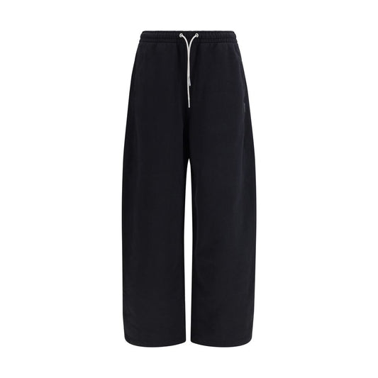 Alexander Wang Black Cotton Athletic Pants with Rhinestones