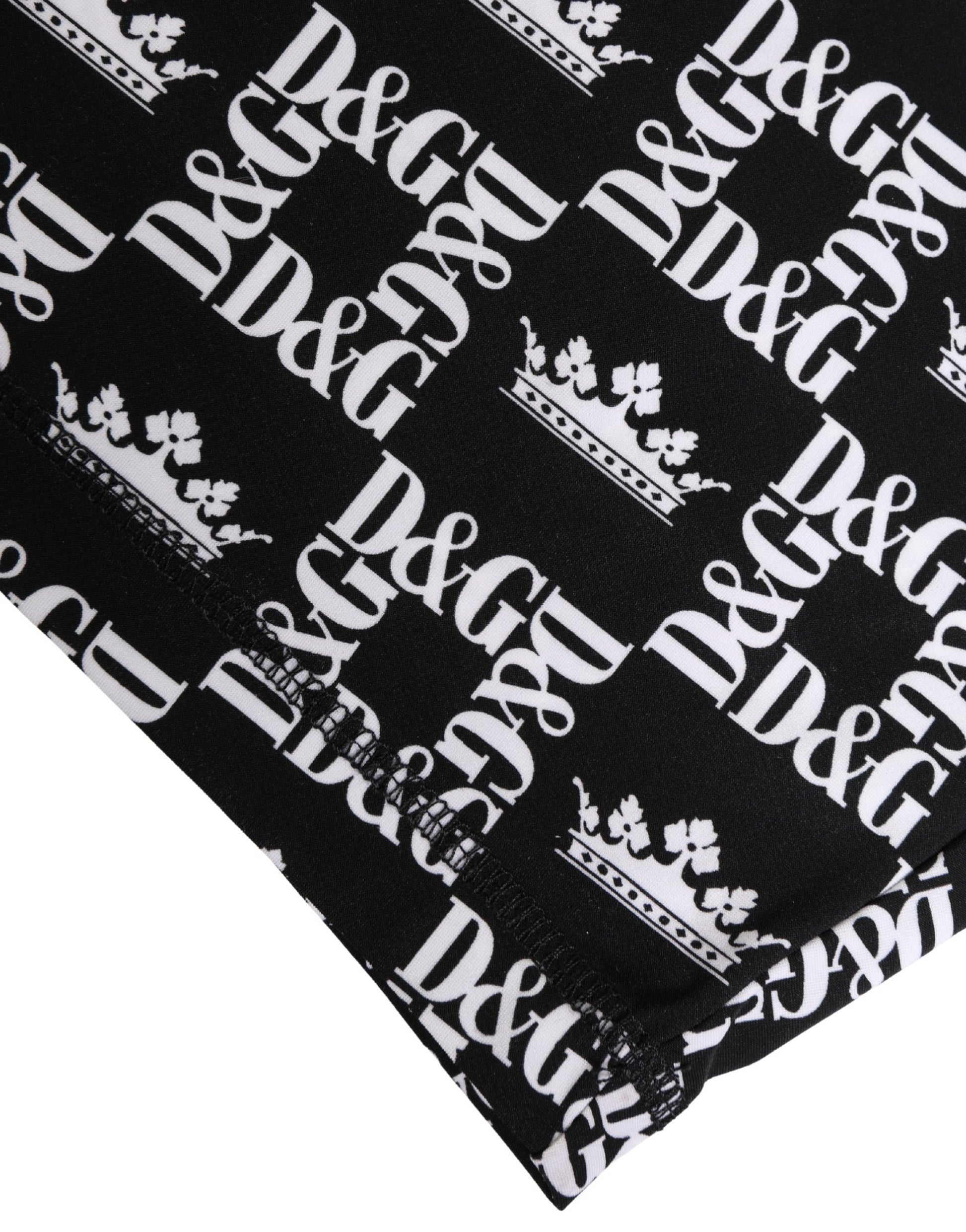 Dolce & Gabbana Mixed Print Leopard & Monogram Logo Cycling Shorts