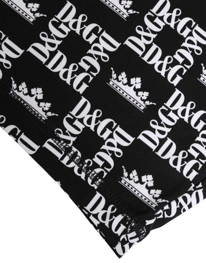 Dolce & Gabbana Mixed Print Leopard & Monogram Logo Cycling Shorts