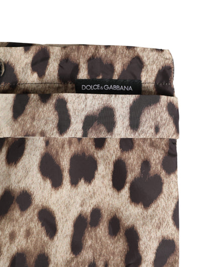 Dolce & Gabbana Mixed Print Leopard & Monogram Logo Cycling Shorts