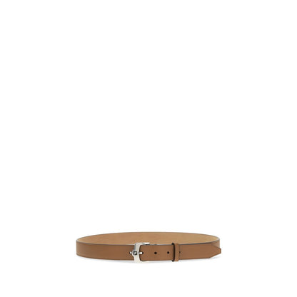 Fendi Brown Calf Leather Bos Taurus Belt with FF Buckle