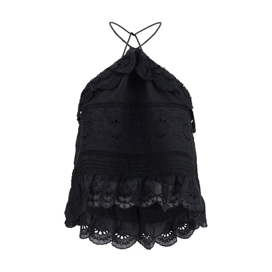Marant Étoile Black Prisha Ruffled Top