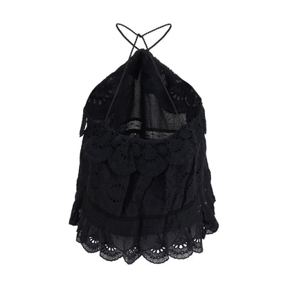 Marant Étoile Black Prisha Ruffled Top