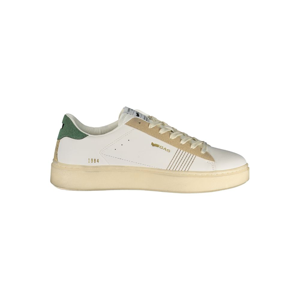 Gas White Polyester Athletic Sneakers