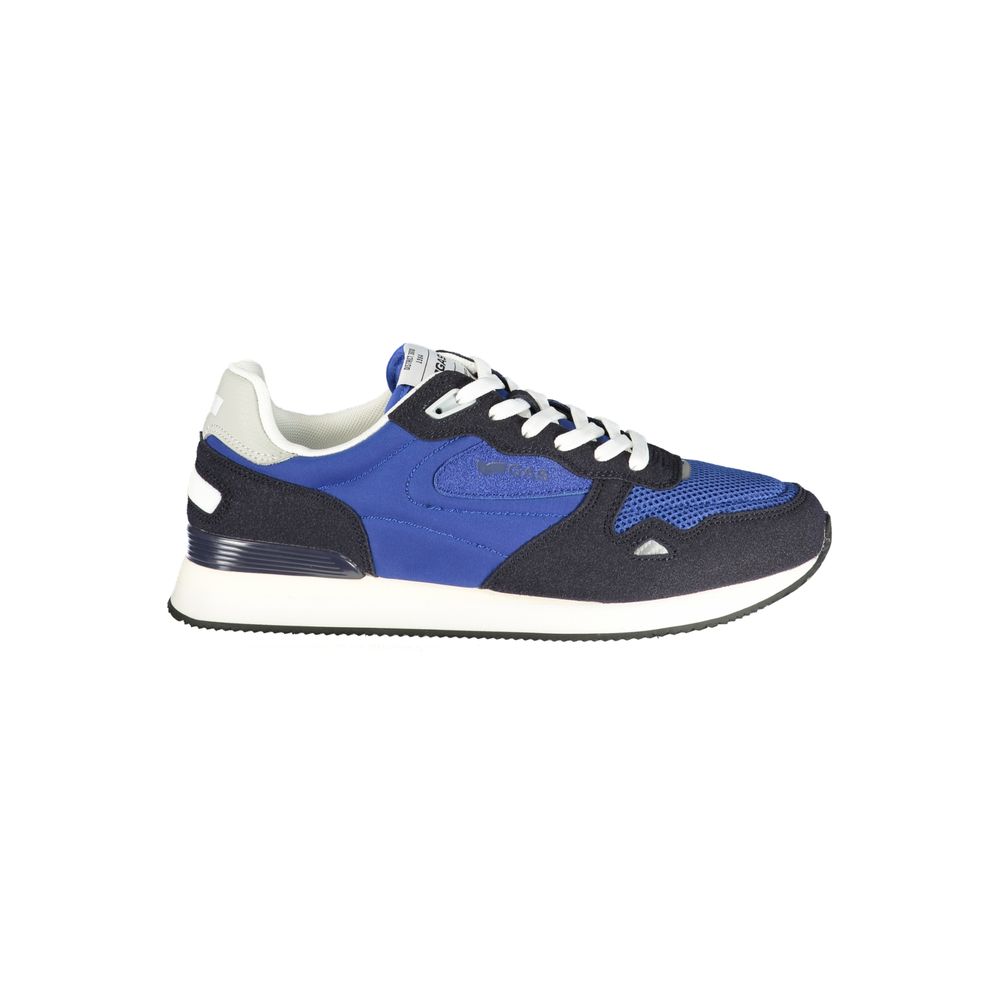 Gas Blue Polyester Athletic Sneakers for Men