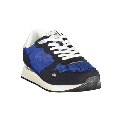 Gas Blue Polyester Athletic Sneakers for Men