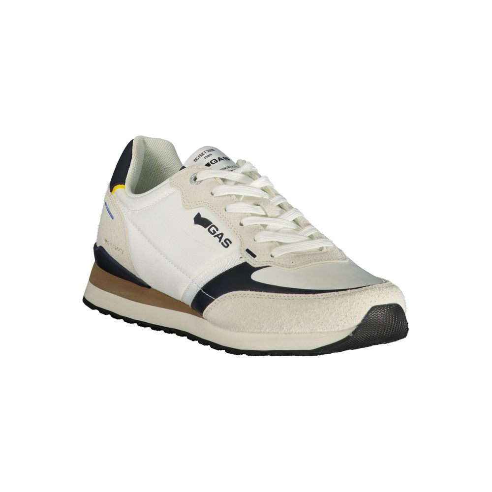 Gas White Polyester Athletic Sneakers