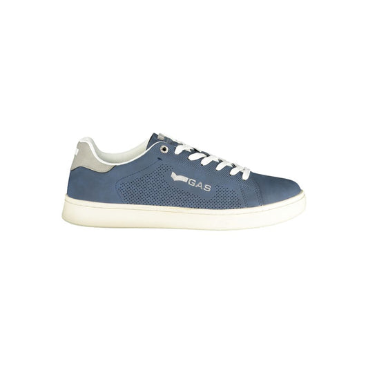 Gas Blue Polyester Athletic Sneakers for Men