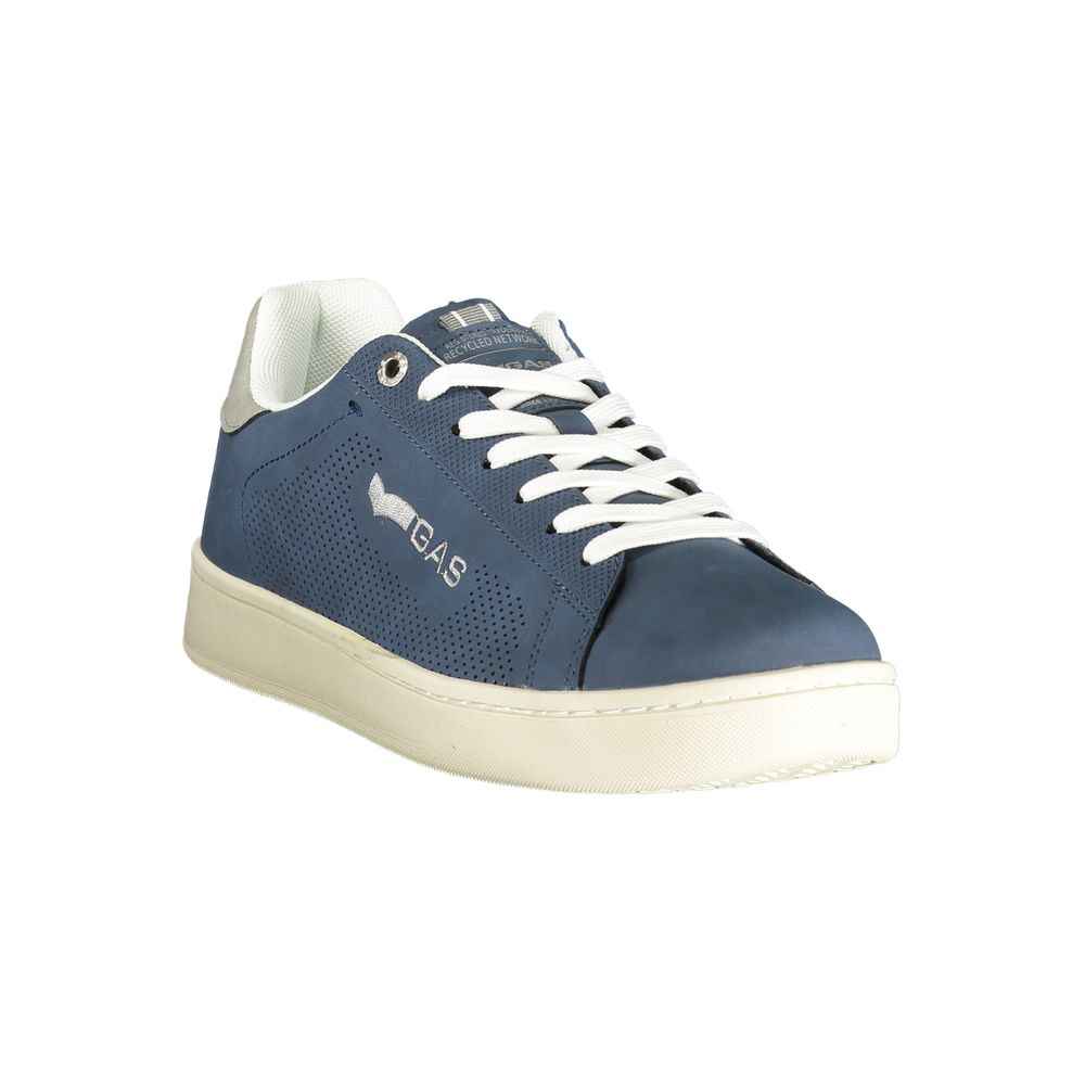 Gas Blue Polyester Athletic Sneakers for Men