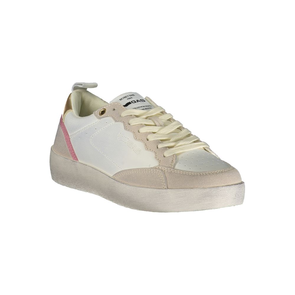 Gas White Polyester Athletic Sneakers for Women