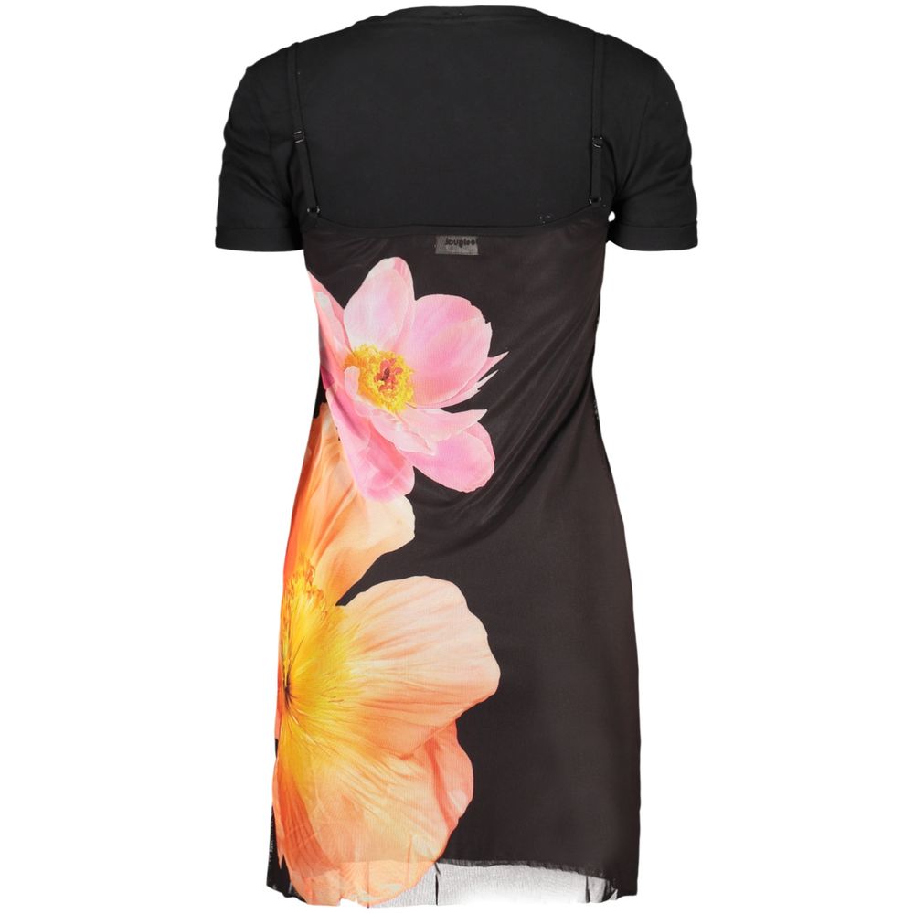 Desigual Black Cotton Women Dress - Bold Creativity Redefined