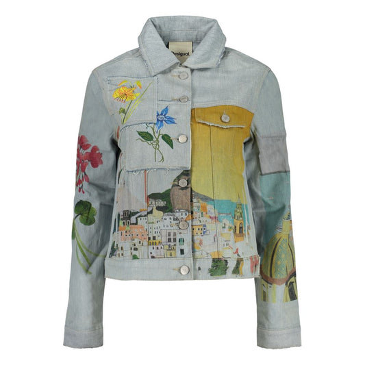 Desigual Azzurro Cotton Women Jacket - CHAQ INDI