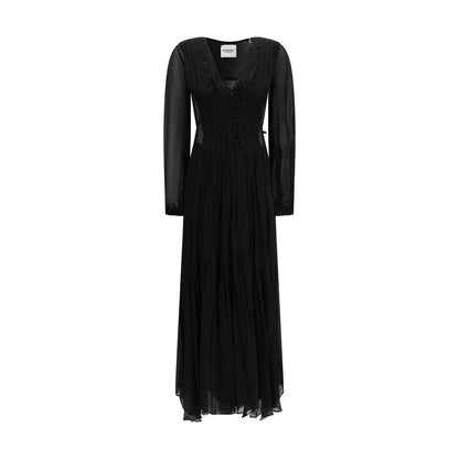 Marant Étoile Black Briane Shirred Maxi Dress