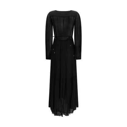 Marant Étoile Black Briane Shirred Maxi Dress