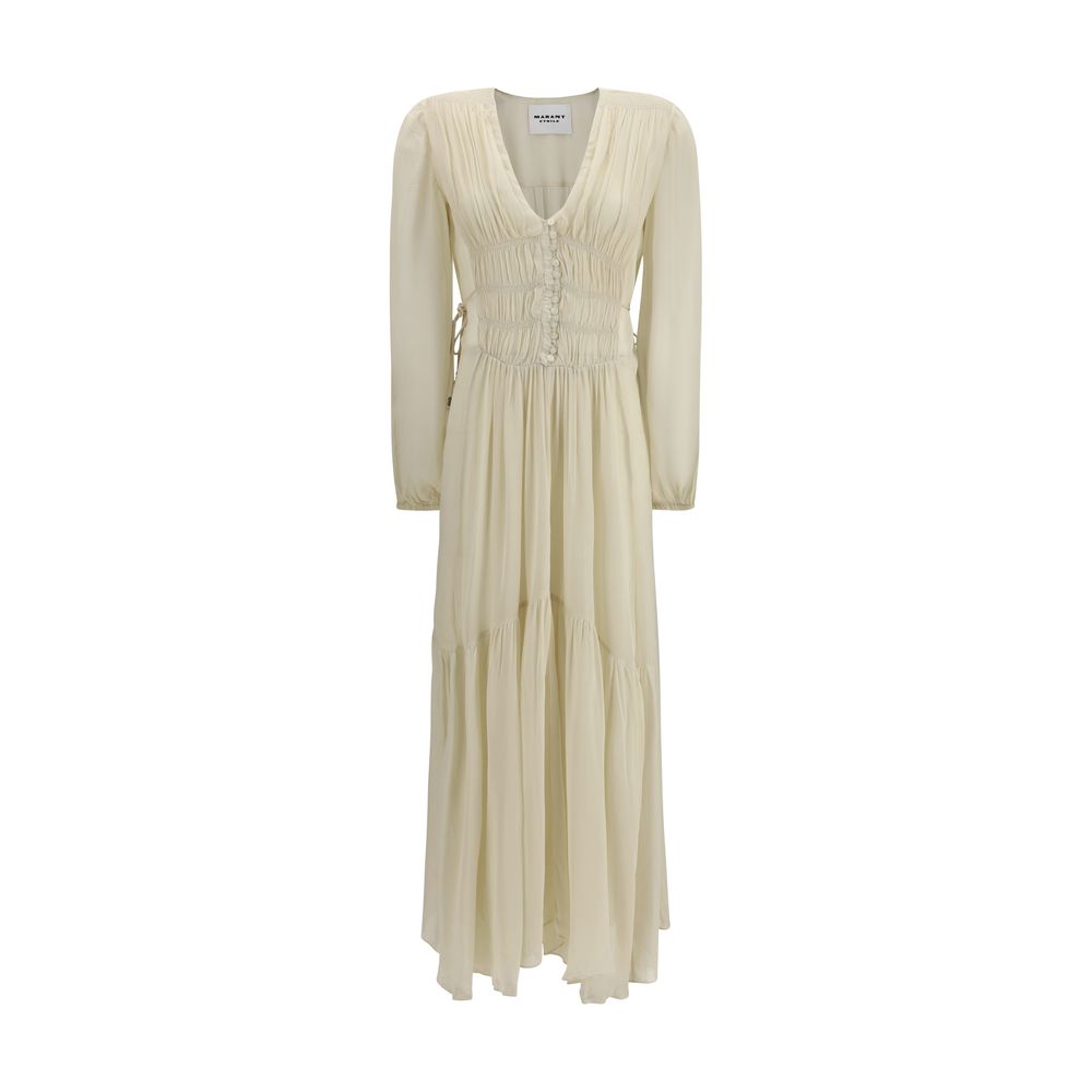 Marant Étoile Beige Buttoned Sheer Maxi Dress