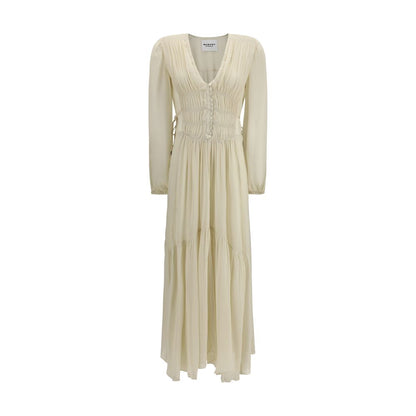 Marant Étoile Beige Buttoned Sheer Maxi Dress