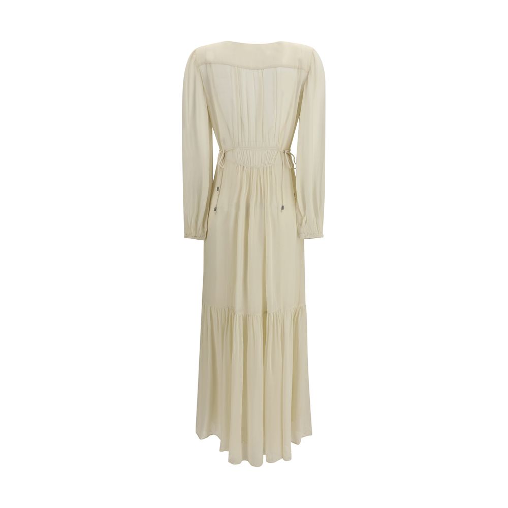 Marant Étoile Beige Buttoned Sheer Maxi Dress