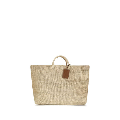Manebi Beige Raffia Handbag - Saona Maxi Tote