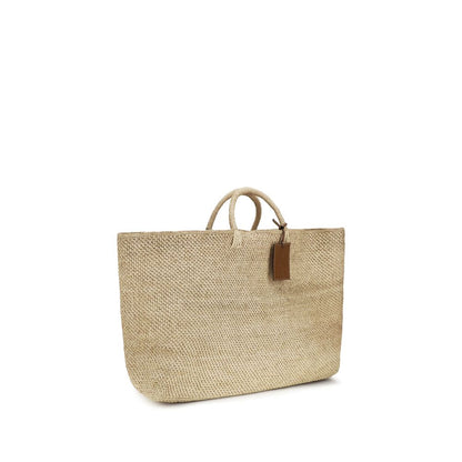 Manebi Beige Raffia Handbag - Saona Maxi Tote