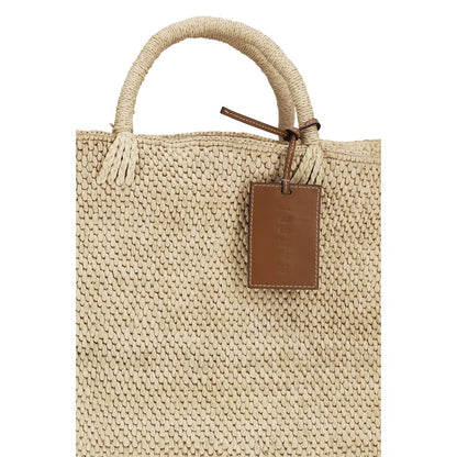 Manebi Beige Raffia Handbag - Saona Maxi Tote