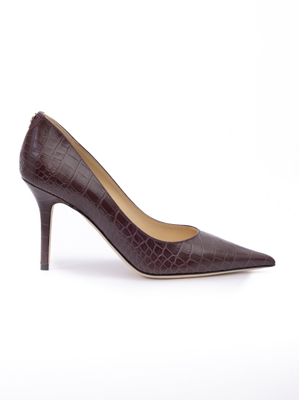 Jimmy Choo Burgundy Croco Embossed Leather Agnes Pumps - Elevate Your Elegance