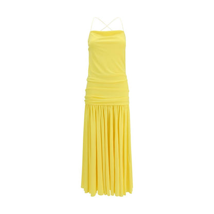 Jacquemus Yellow La Robe Abiha Pleated Midi Dress