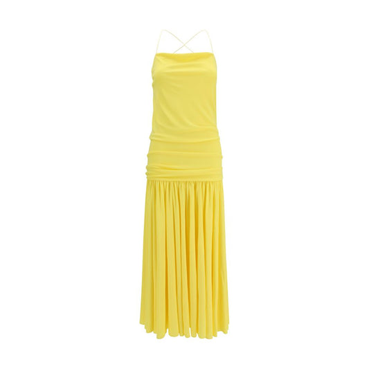 Jacquemus Yellow La Robe Abiha Pleated Midi Dress