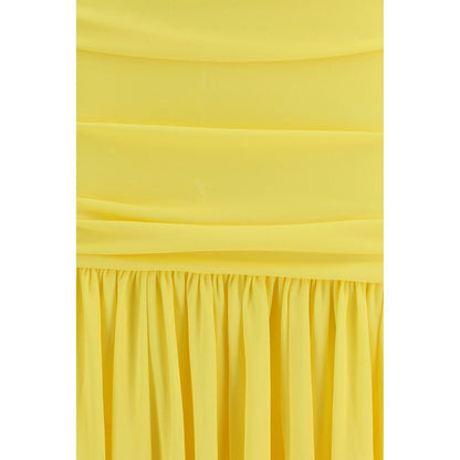 Jacquemus Yellow La Robe Abiha Pleated Midi Dress