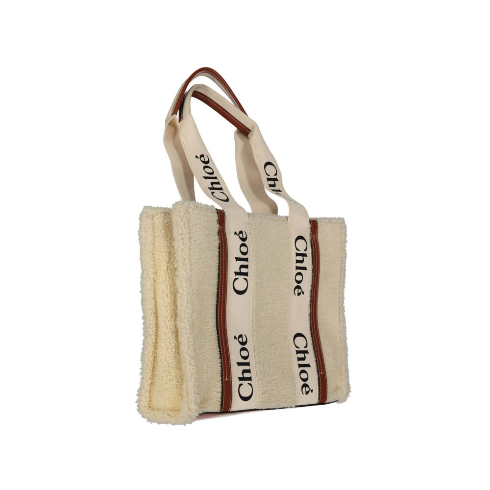 Chloé Beige Lamb Fur Tote Bag - Effortless Elegance Reimagined
