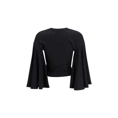 Jacquemus Paysan Wrap Top in Black Cotton